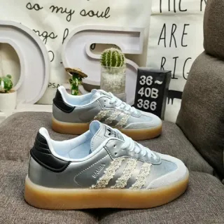Adidas Samba Metallic Silver Black Gum Lifestyle Sneakers