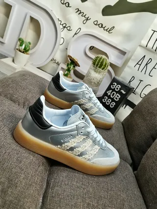 Adidas Samba Metallic Silver Black Gum Lifestyle Sneakers 9