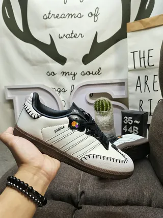 Adidas Samba Off-White and Black Lifestyle Sneakers 5
