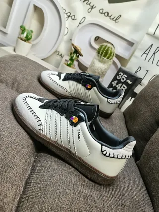 Adidas Samba Off-White and Black Lifestyle Sneakers 7