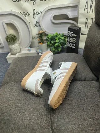 Adidas Samba Off-White Beige Scalloped Mary Jane Shoes 6