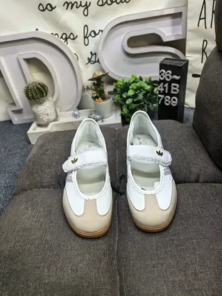 Adidas Samba Off-White Beige Scalloped Strap Lifestyle Sneakers 10