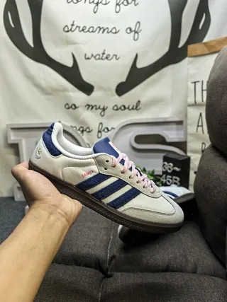 Adidas Samba Off-White Navy Pink Lifestyle Sneakers 5