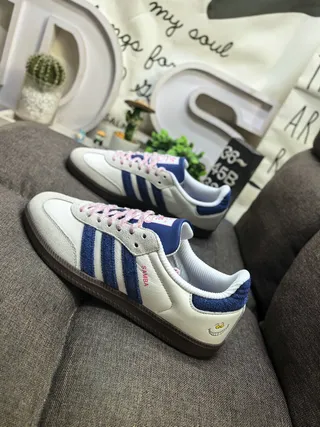 Adidas Samba Off-White Navy Pink Lifestyle Sneakers 7