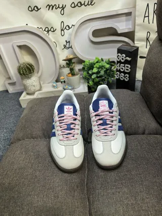 Adidas Samba Off-White Navy Pink Lifestyle Sneakers 10
