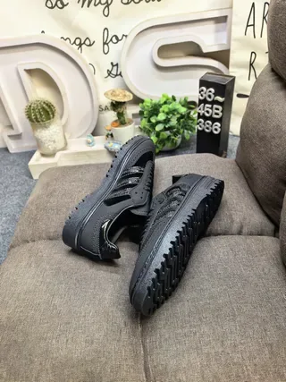 Adidas Samba OG All-Black Perforated Brogue Lifestyle Sneakers 6
