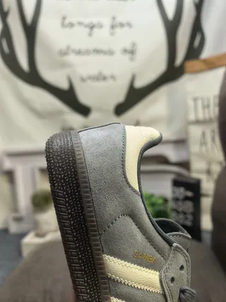 Adidas Samba OG Gray and Cream Lifestyle Sneakers 3