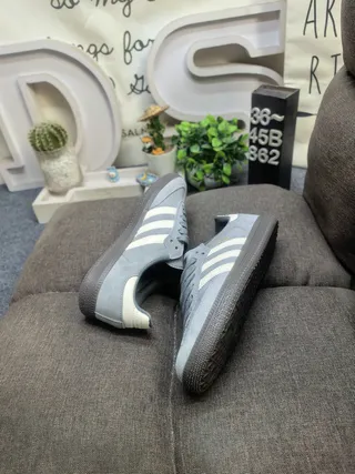 Adidas Samba OG Gray and Cream Lifestyle Sneakers 6
