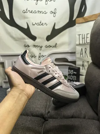 Adidas Samba Pale Pink and Black Lifestyle Sneakers 5