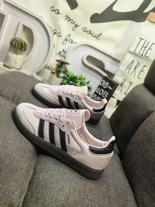 Adidas Samba Pale Pink and Black Lifestyle Sneakers 7