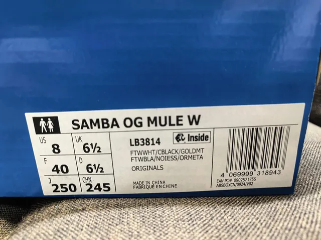 Adidas Samba White and Black Backless Loafers 2