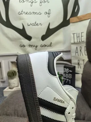 Adidas Samba Tênis Lifestyle Branco e Preto 3