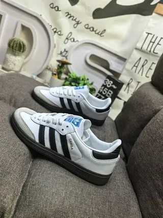 Adidas Samba Tênis Lifestyle Branco e Preto 7