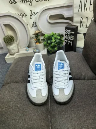 Adidas Samba Tênis Lifestyle Branco e Preto 10