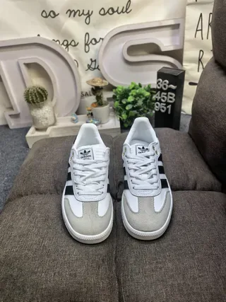 Adidas Samba White and Black Lifestyle Sneakers 10