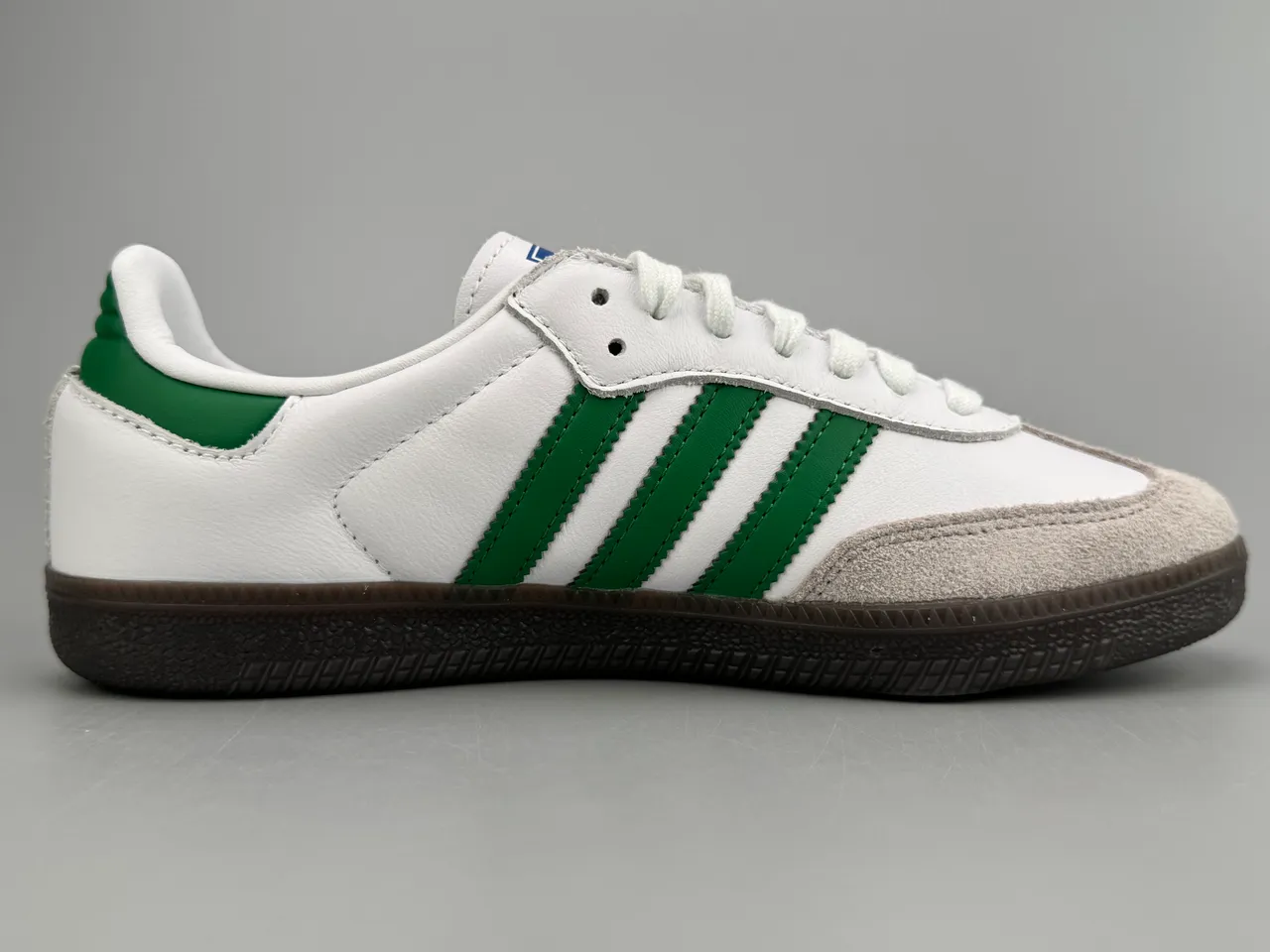 Adidas Samba White Green Suede Toe Lifestyle Sneakers 5