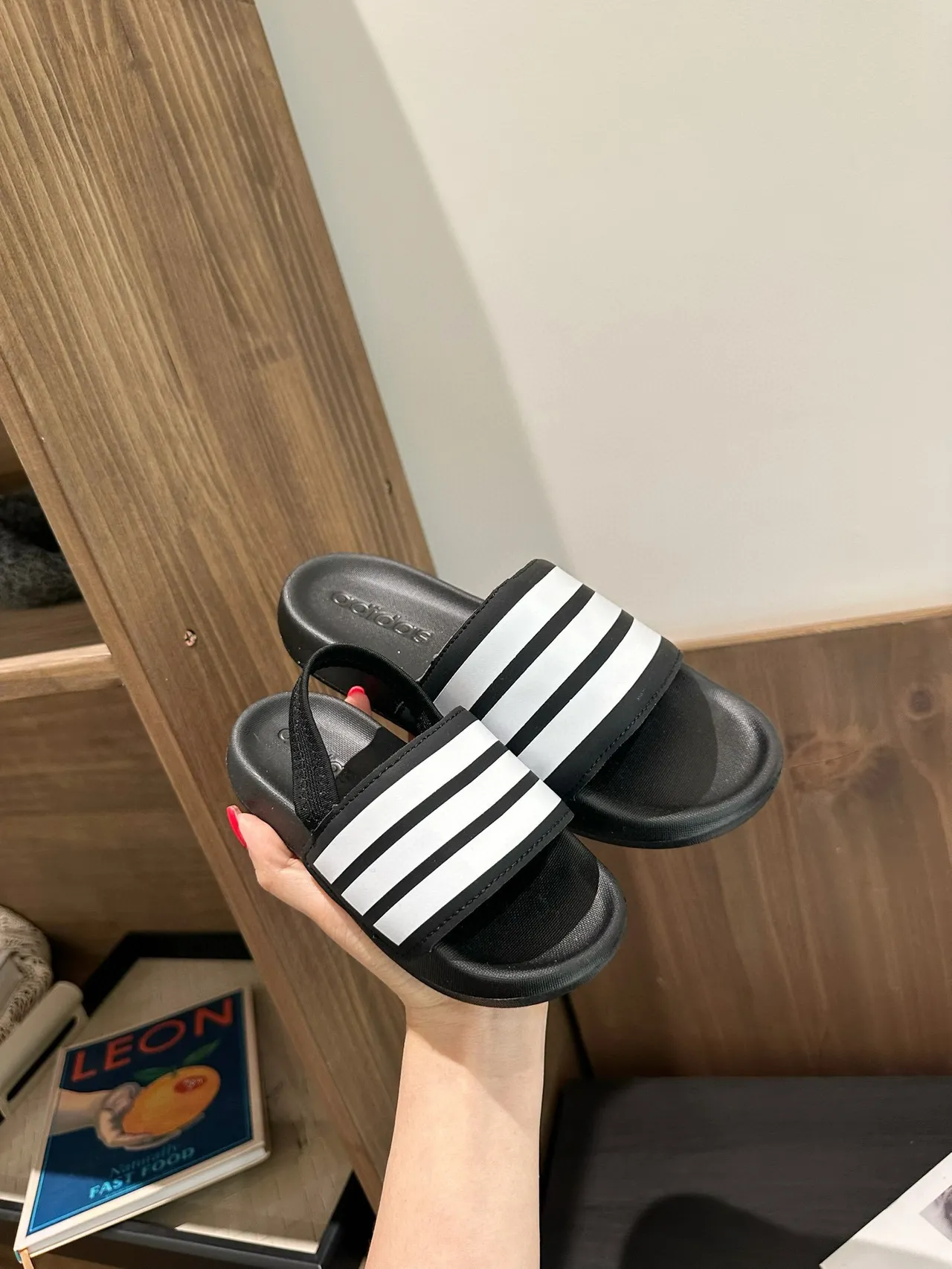Adidas Slide Three-Stripe Strap Slippers 22