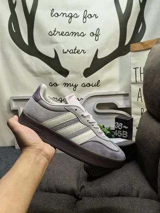 Adidas Spezial Gray Beige Suede Upper Three-Stripe Side Panel Lifestyle Sneakers 5