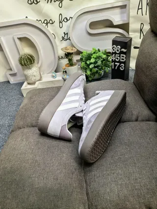 Adidas Spezial Gray Beige Suede Upper Three-Stripe Side Panel Lifestyle Sneakers 6