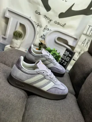 Adidas Spezial Gray Beige Suede Upper Three-Stripe Side Panel Lifestyle Sneakers 9