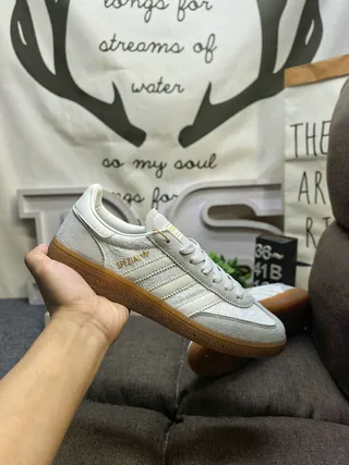 Adidas Spezial Gray Suede White Stripe Gum Sole Lifestyle Sneakers 15