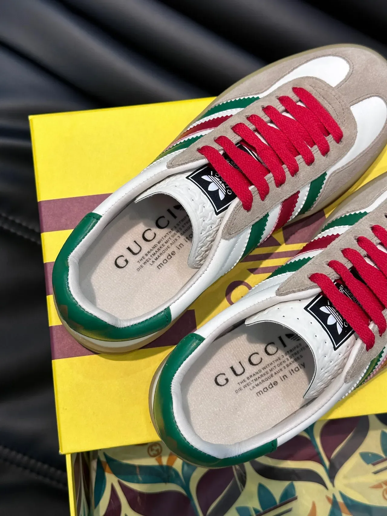 Adidas Spezial Gucci Collaboration White Beige Green Red Lifestyle Sneakers 2