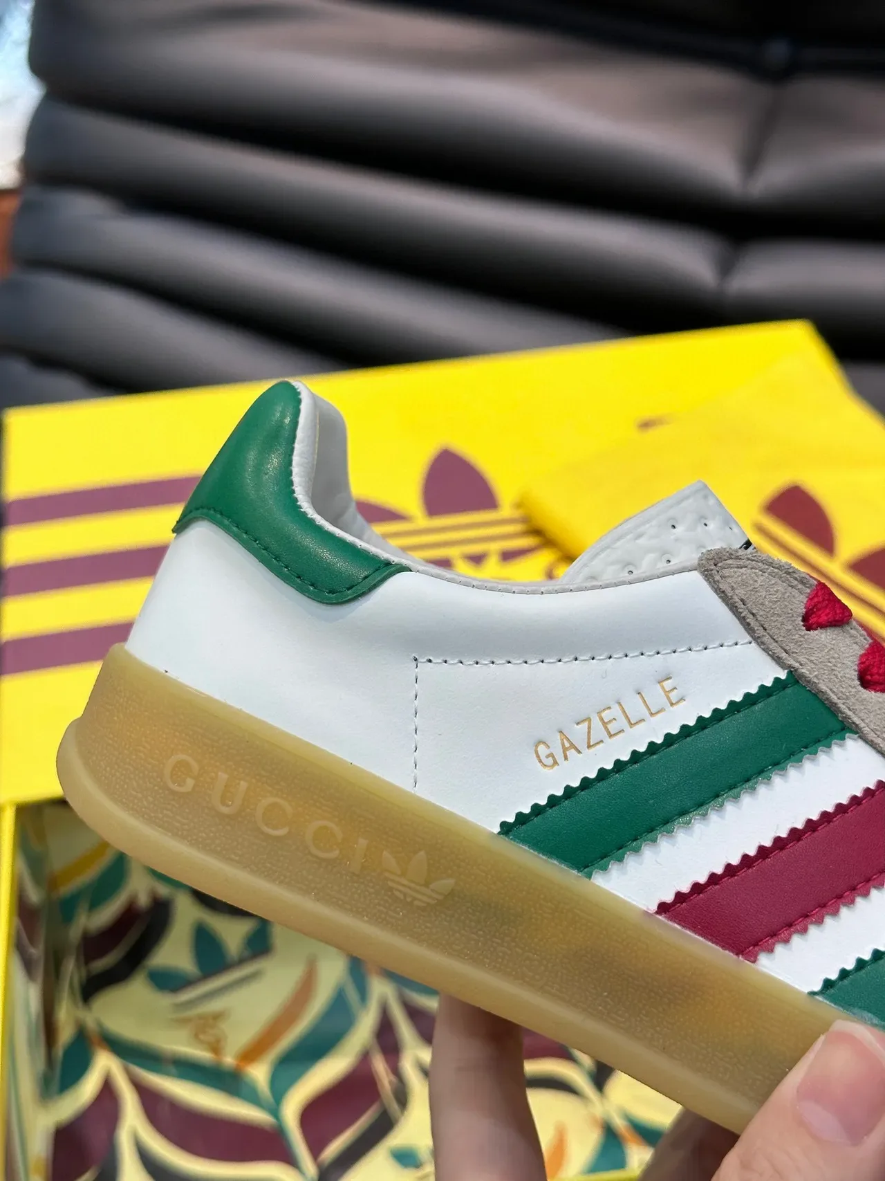 Adidas Spezial Gucci Collaboration White Beige Green Red Lifestyle Sneakers 4