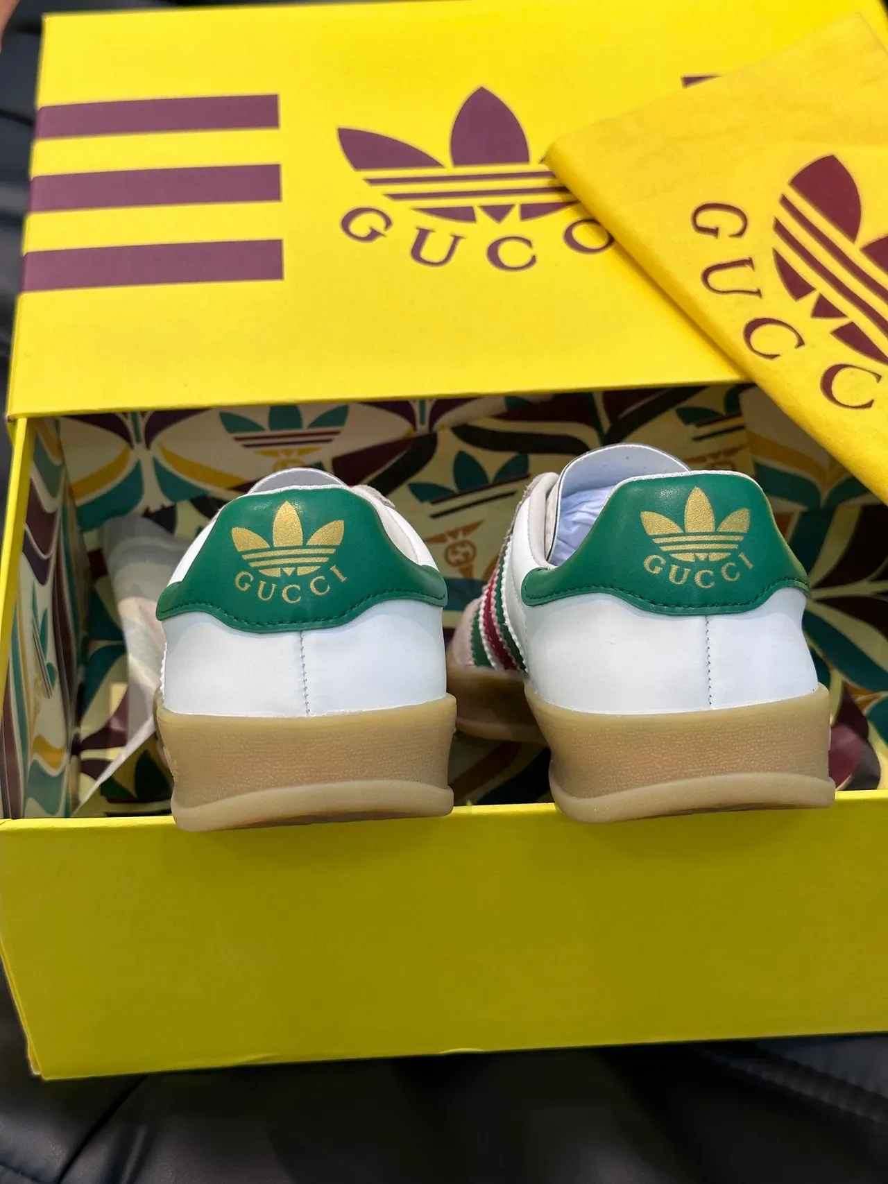 Adidas Spezial Gucci Collaboration White Beige Green Red Lifestyle Sneakers 7
