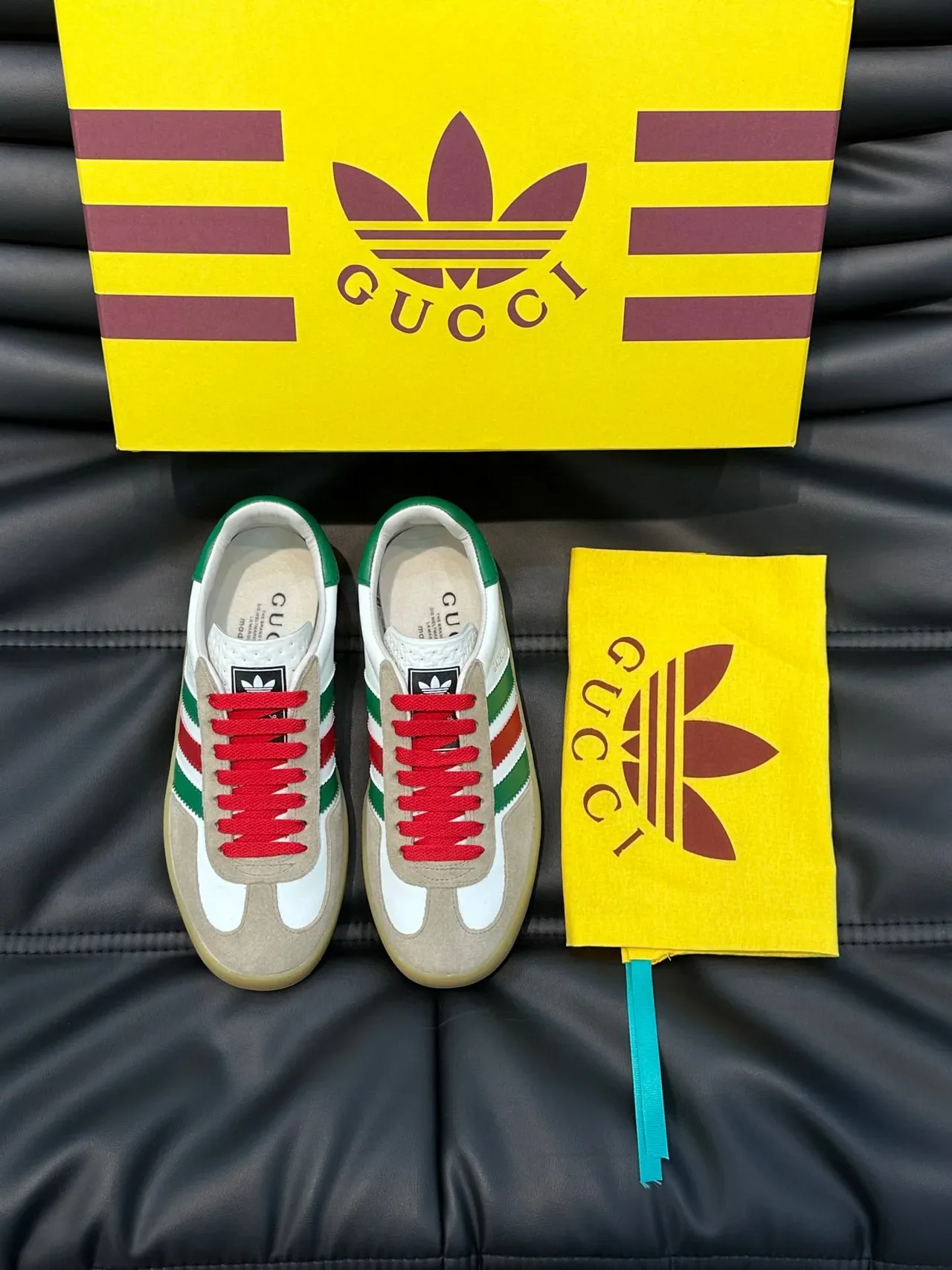 Adidas Spezial Gucci Collaboration White Beige Green Red Lifestyle Sneakers 9