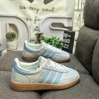 Adidas Spezial Light Gray and Blue Suede Lifestyle Sneakers