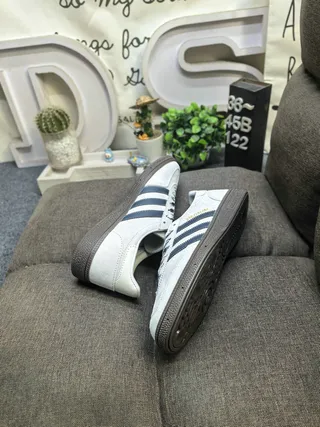 Adidas Spezial Light Gray and Blue Suede Lifestyle Sneakers 6