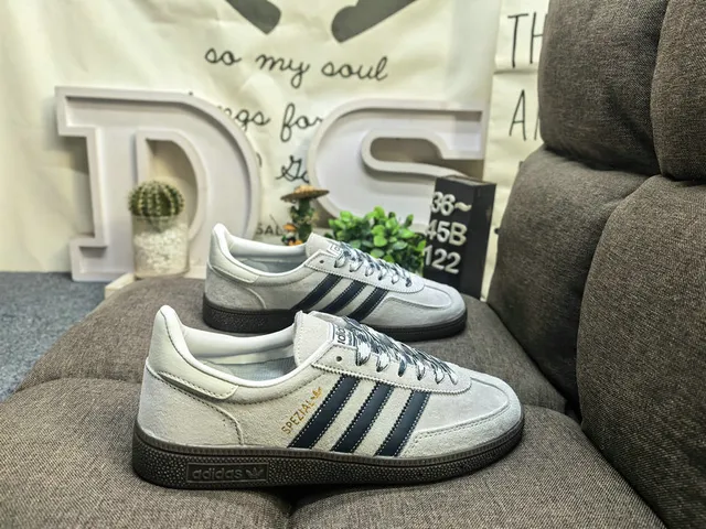 Adidas Spezial Light Gray and Blue Suede Lifestyle Sneakers 11