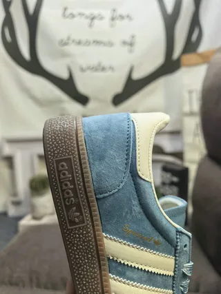 Adidas Spezial Light Gray and Blue Suede Lifestyle Sneakers 13