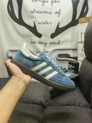 Adidas Spezial Light Gray and Blue Suede Lifestyle Sneakers 15