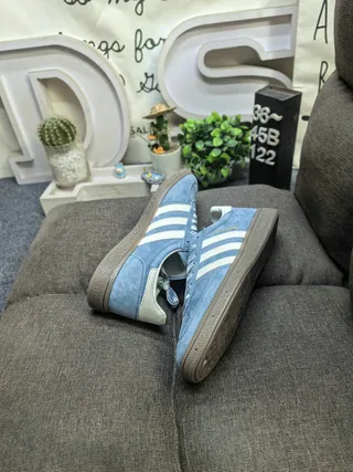 Adidas Spezial Light Gray and Blue Suede Lifestyle Sneakers 16