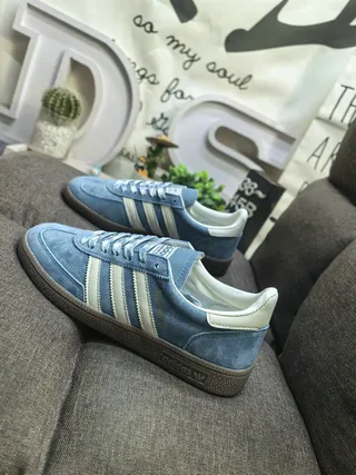 Adidas Spezial Light Gray and Blue Suede Lifestyle Sneakers 17