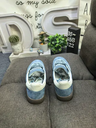 Adidas Spezial Light Gray and Blue Suede Lifestyle Sneakers 18