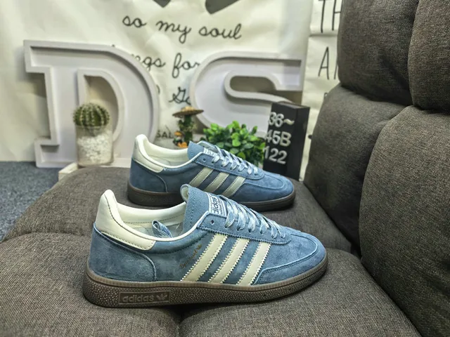 Adidas Spezial Light Gray and Blue Suede Lifestyle Sneakers 21