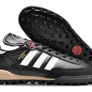 Adidas Spezial Mundial SPZL أسود أبيض أحمر حذاء كرة القدم للعشب الصناعي