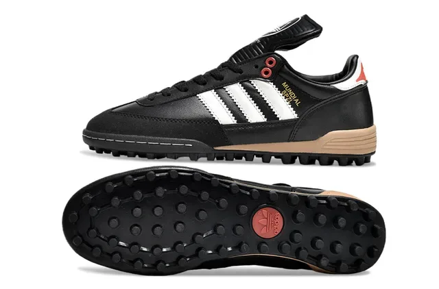 Adidas Spezial Mundial SPZL أسود أبيض أحمر حذاء كرة القدم للعشب الصناعي 6
