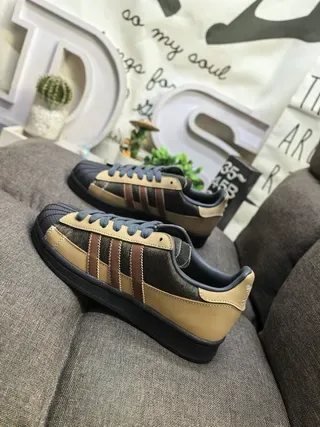 Adidas Superstar Beige Olive Brown Lifestyle Sneakers 7