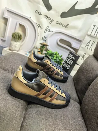 Adidas Superstar Beige Olive Brown Lifestyle Sneakers 9