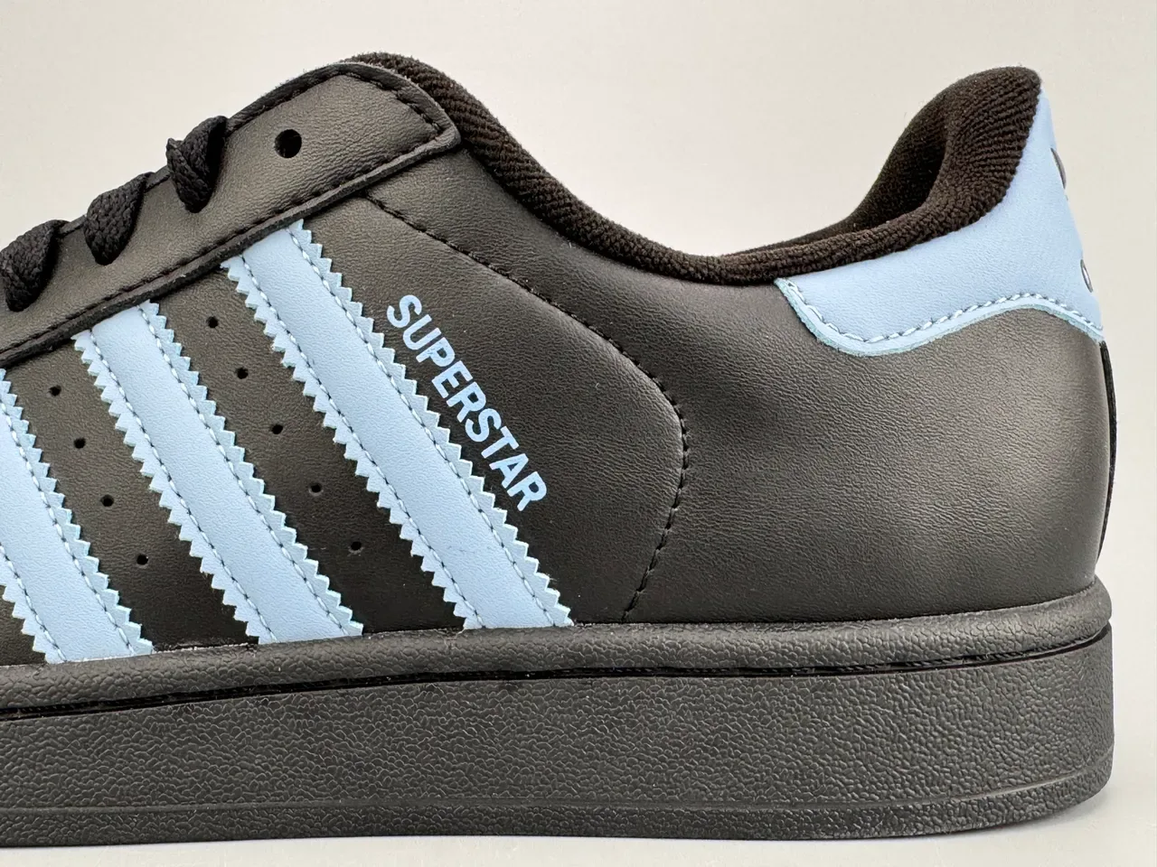 Adidas Superstar Black and Light Blue Lifestyle Sneakers 3