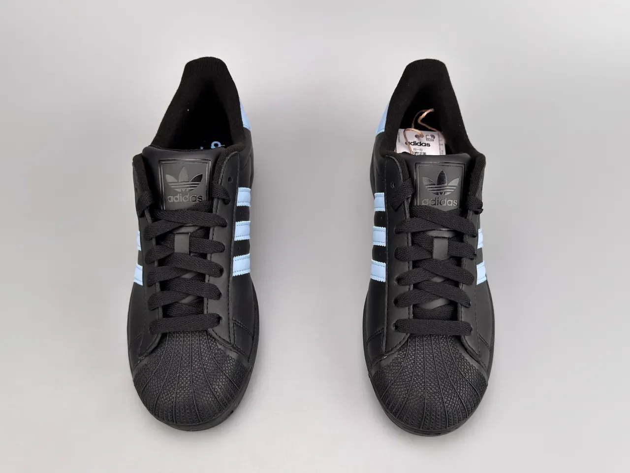 Adidas Superstar Black and Light Blue Lifestyle Sneakers 9