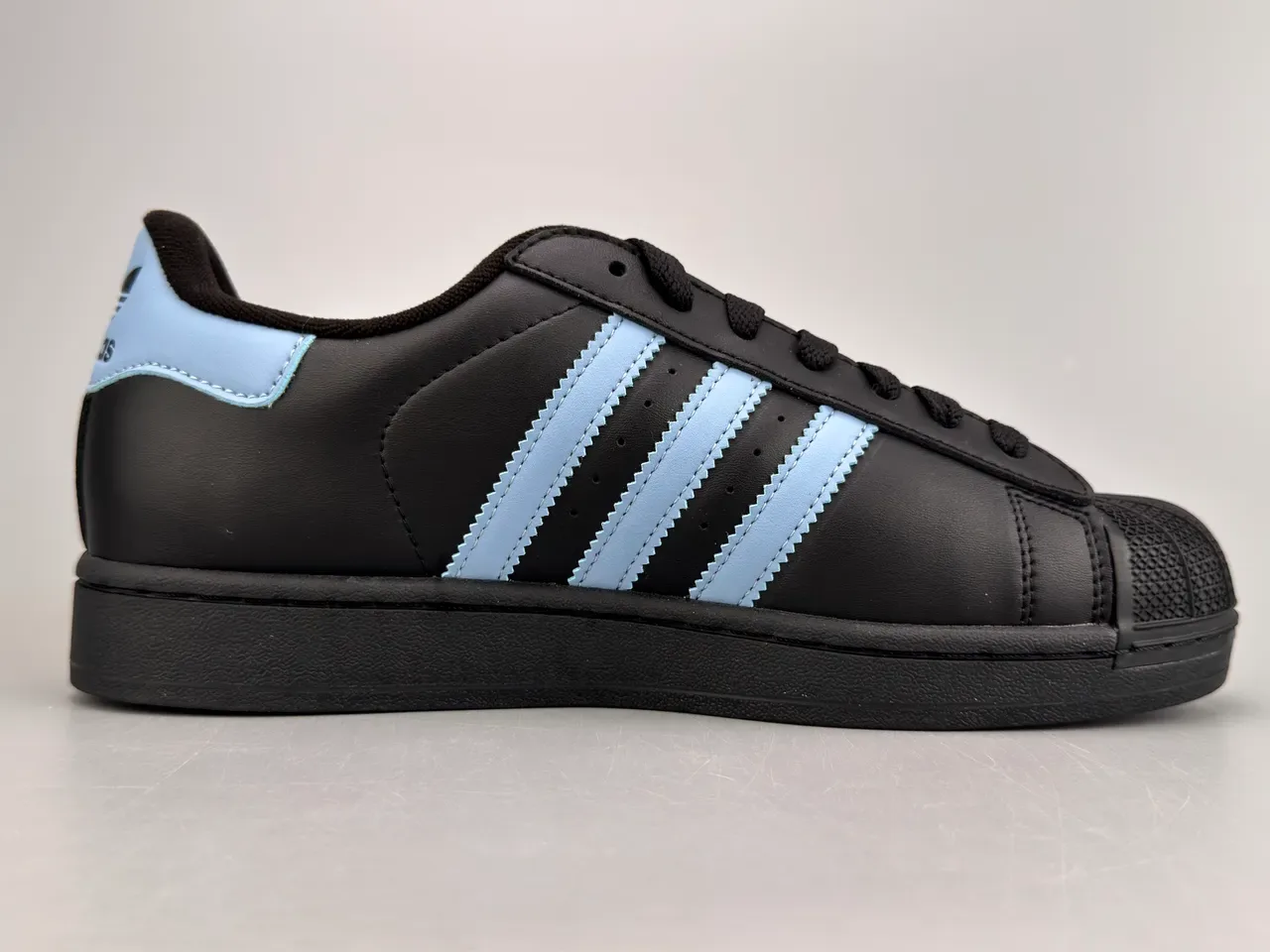 Adidas Superstar Black and Light Blue Lifestyle Sneakers 10