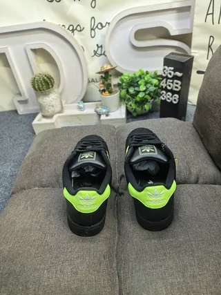 Adidas Superstar Black and Neon Green Lifestyle Sneakers 8