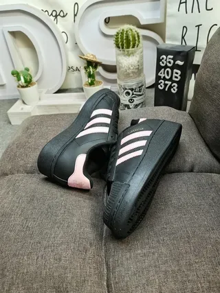 Adidas Superstar Black and Pink Lifestyle Sneakers 6
