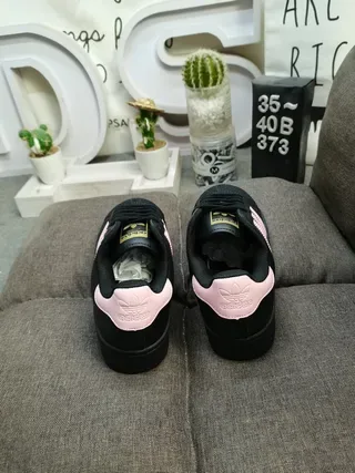 Adidas Superstar Black and Pink Lifestyle Sneakers 8