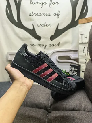Adidas Superstar Black and Red Lifestyle Sneakers 5