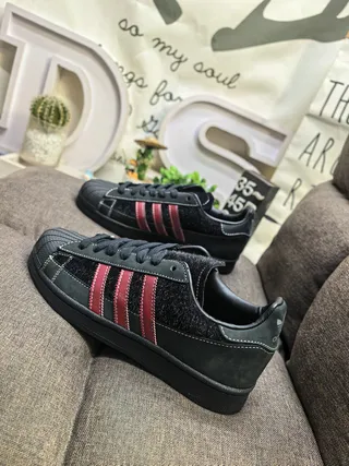 Adidas Superstar Black and Red Lifestyle Sneakers 7